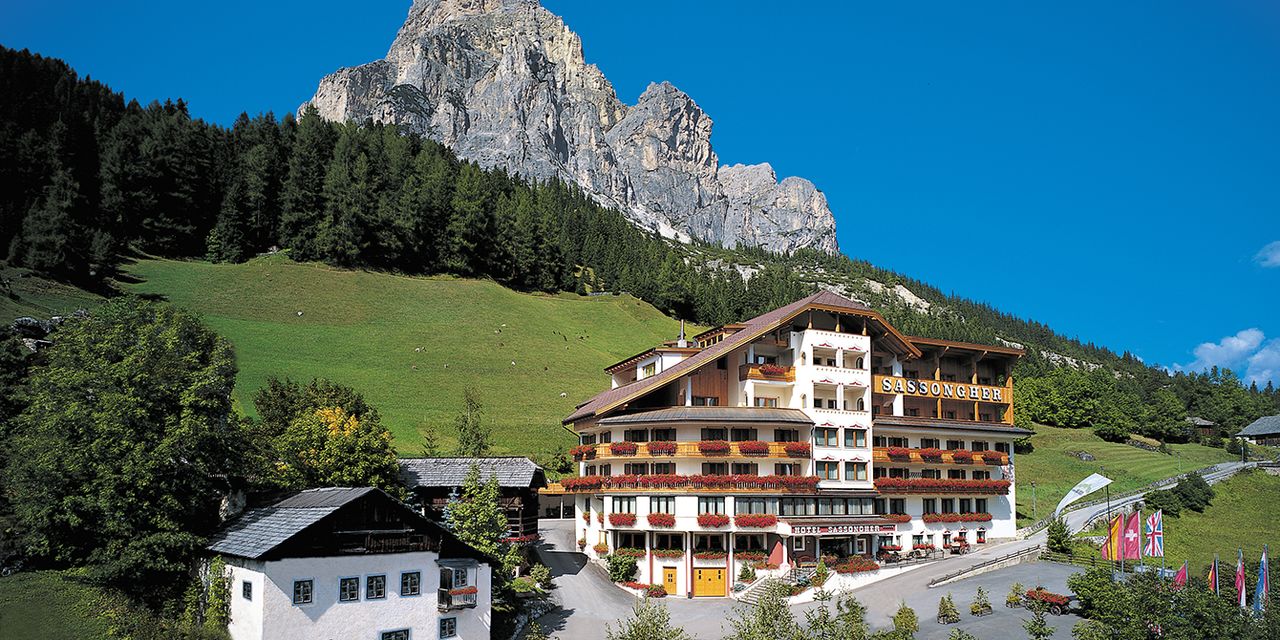 Hotel Sassongher in Corvara beneath the Sassongher peak