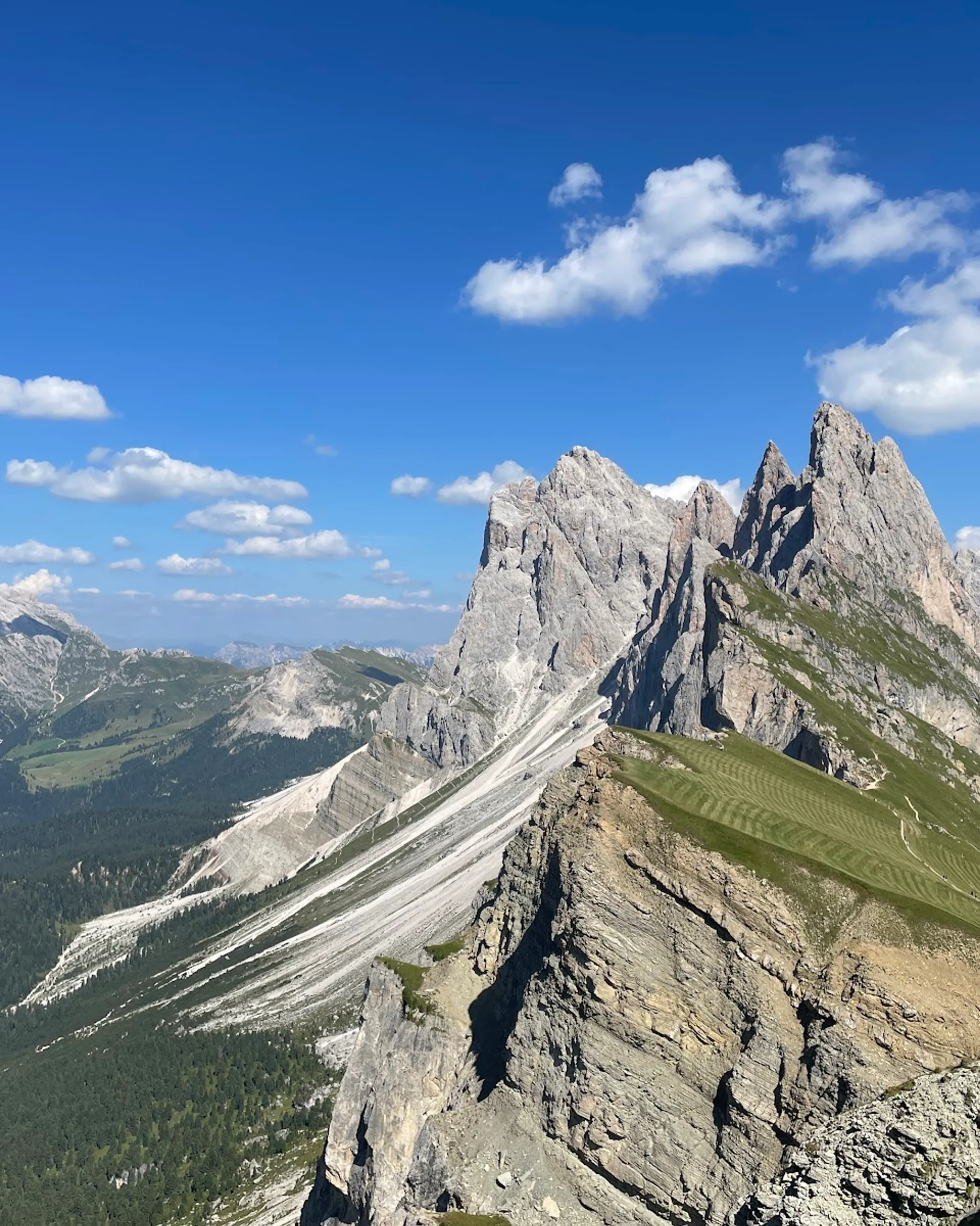 The Seceda ridge and the Odle spires above Val Gardena